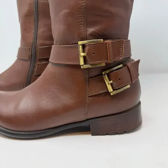 Clarks Collection Boots Women's 10M Brown Plaza Steer Riding Boot Leather - Picture 4 of 16